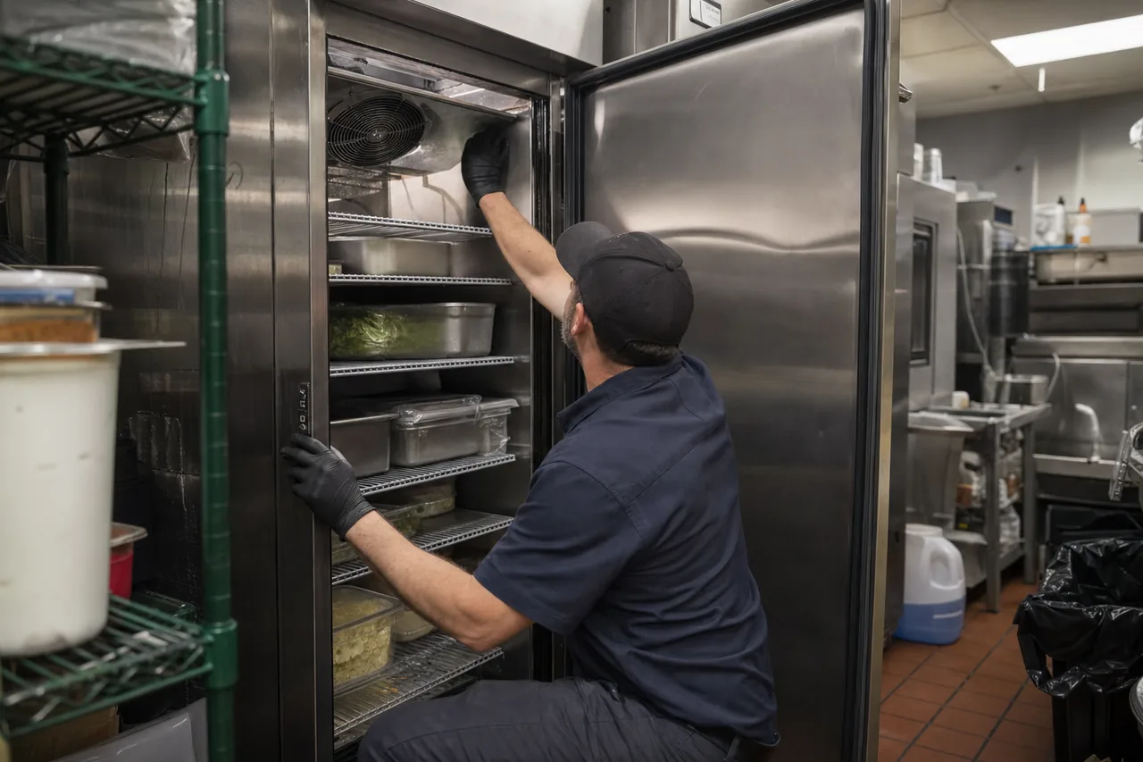 A stainless commercial kitchen line in a Yonkers restaurant